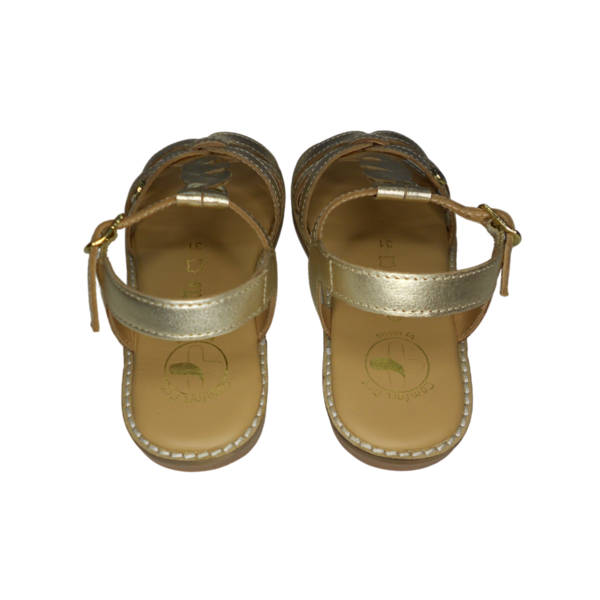 Sandalias de piel para niña de Chetto color dorado