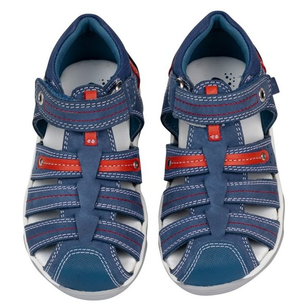 Sandalias de piel para niño en color azul de Chetto